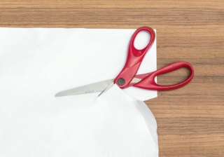 cutting reduce slash paper scissors