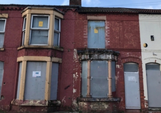 Abandoned terraced housing awaiting renovation