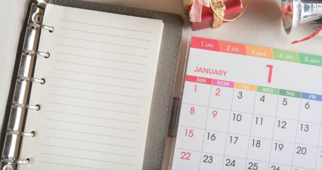 Calendar plan 2017 Christmas New Year