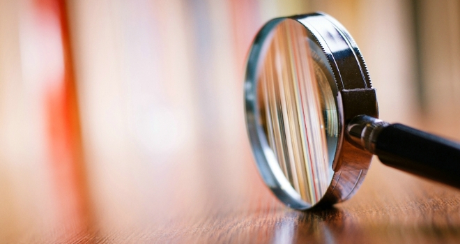 magnifying glass review report scrutiny look investigation