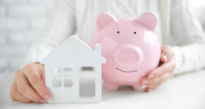 house buy save pig saving person