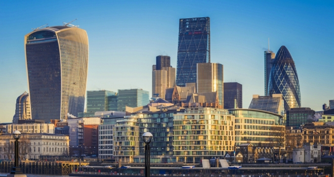 London city finance skyline