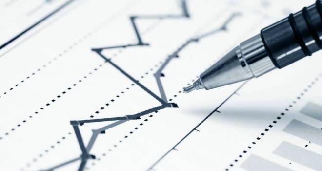 line graph growth decline chart