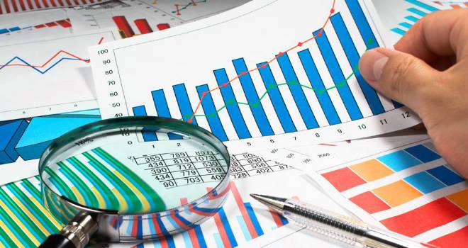 colourful graphs with magnifying glass