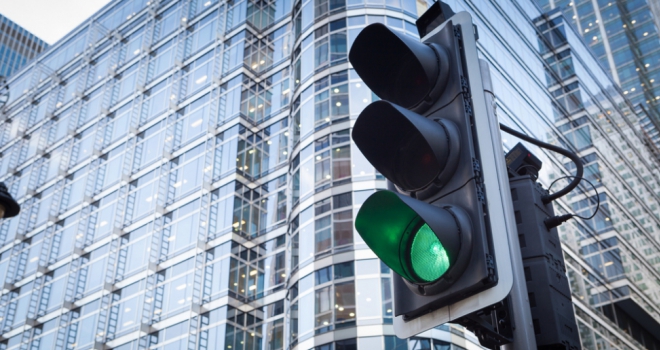 traffic light on green