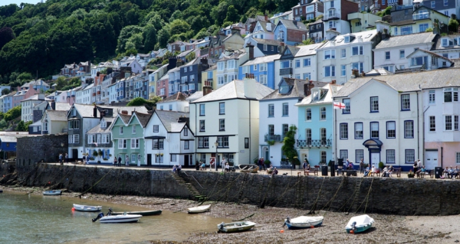 Dartmouth houses south west England beach